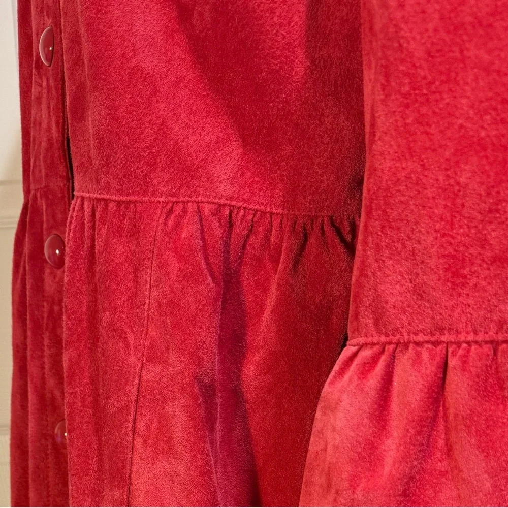 Suede! DGH Diane Goes Hollywood Coat/Dress Red Suede